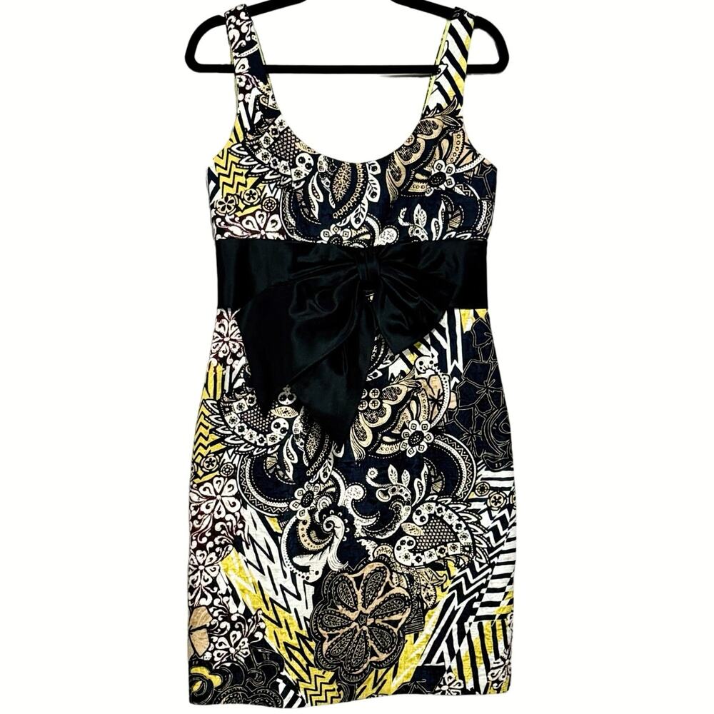 Kay Unger New York Silk Floral Cocktail Dress sz 8 Kitten Bow Detail Fairycore‎